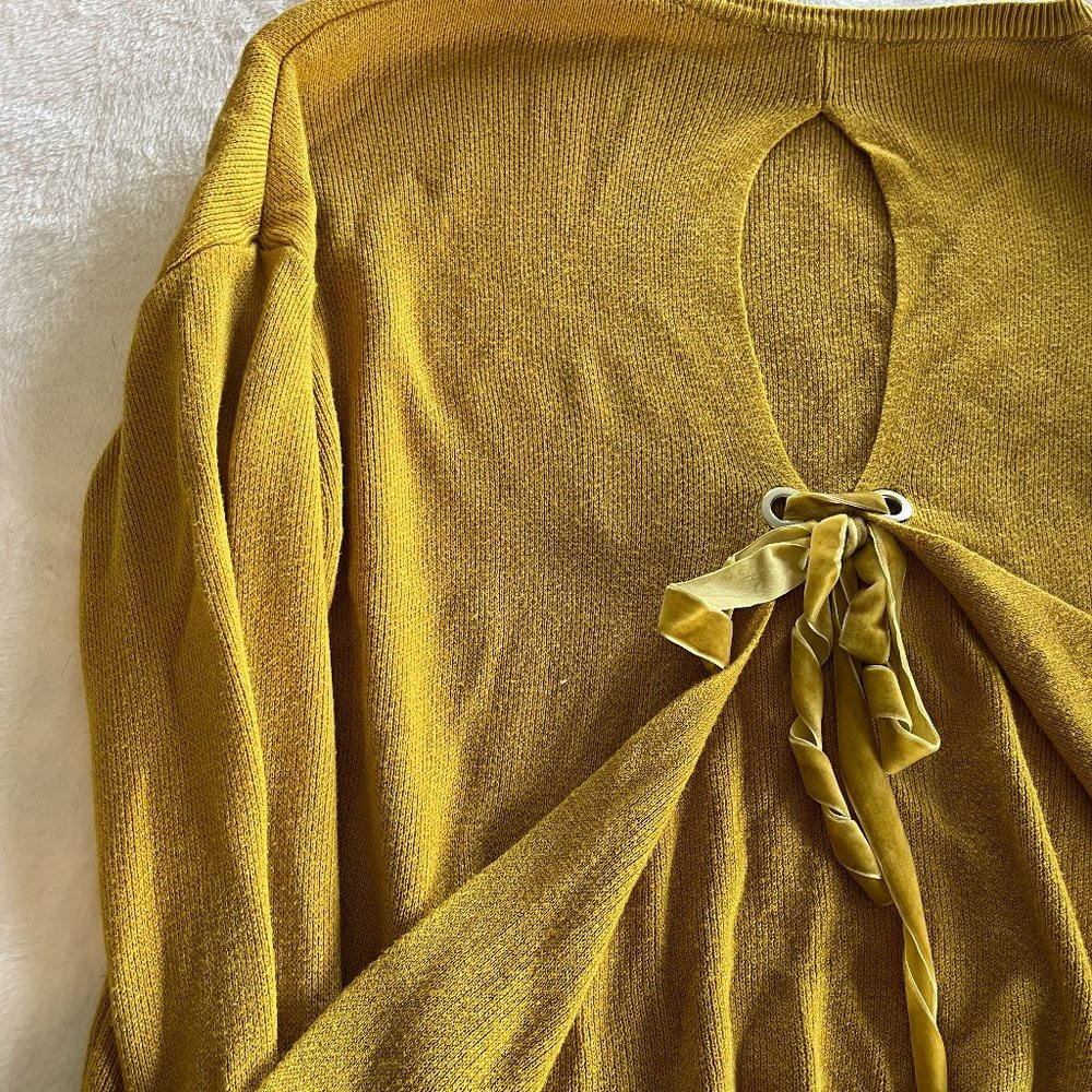Mustard Yellow Open Back Sweater